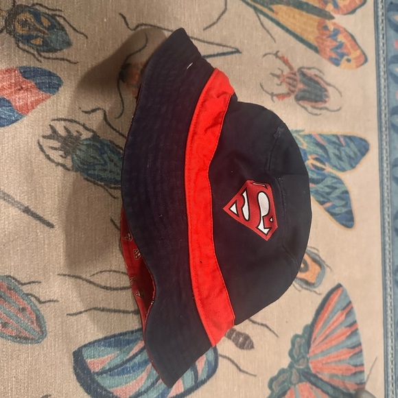90s Superman Black and Red Bucket Hat - Picture 1 of 3